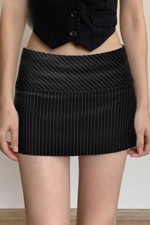 Stylish Work Outfits, Outfit Summer Ideas Striped Office Mini Skirt