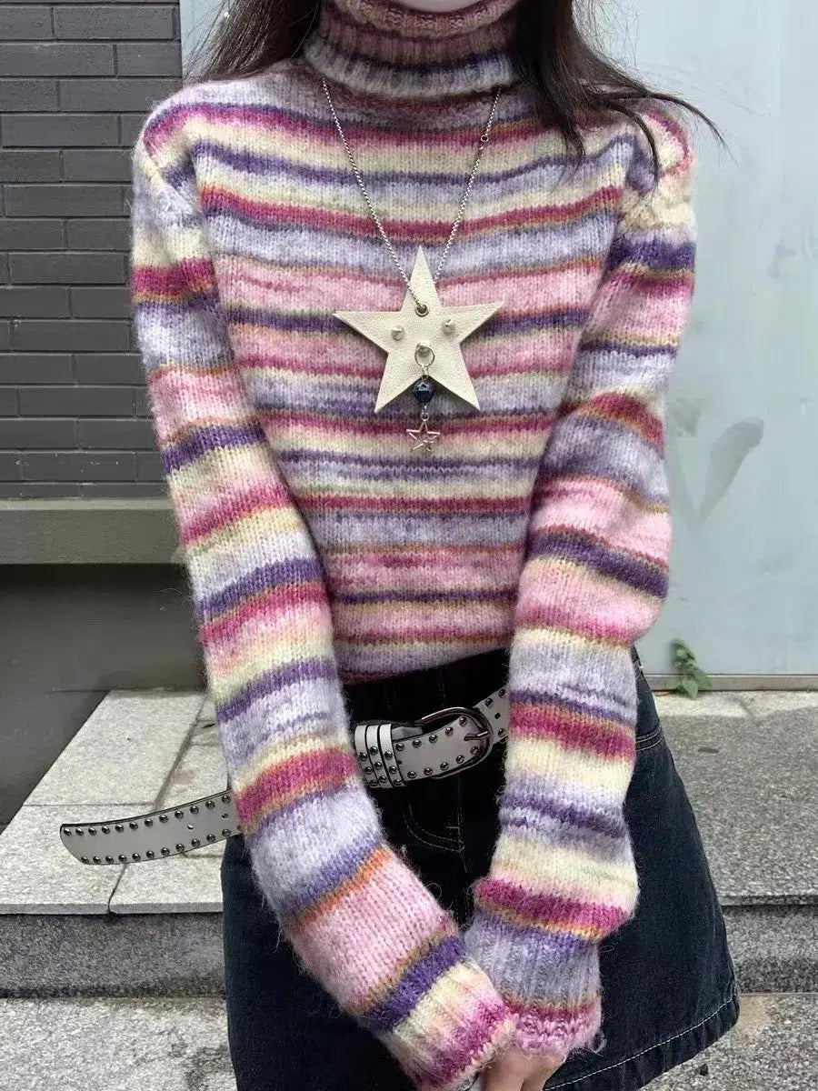 Stylish Work Outfits, Outfit Summer Ideas Striped Turtleneck Sweater Stylish Work Outfits, Outfit Summer Ideas Striped Turtleneck Sweater