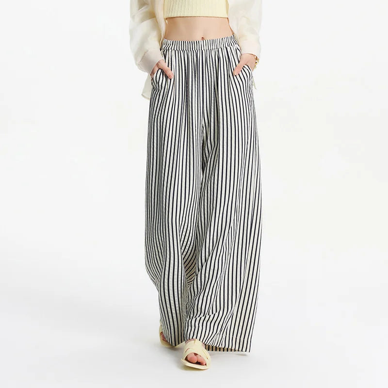 Stylish Work Outfits, Outfit Summer Ideas Striped Wide Leg Pants