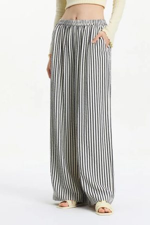 Stylish Work Outfits, Outfit Summer Ideas Striped Wide Leg Pants