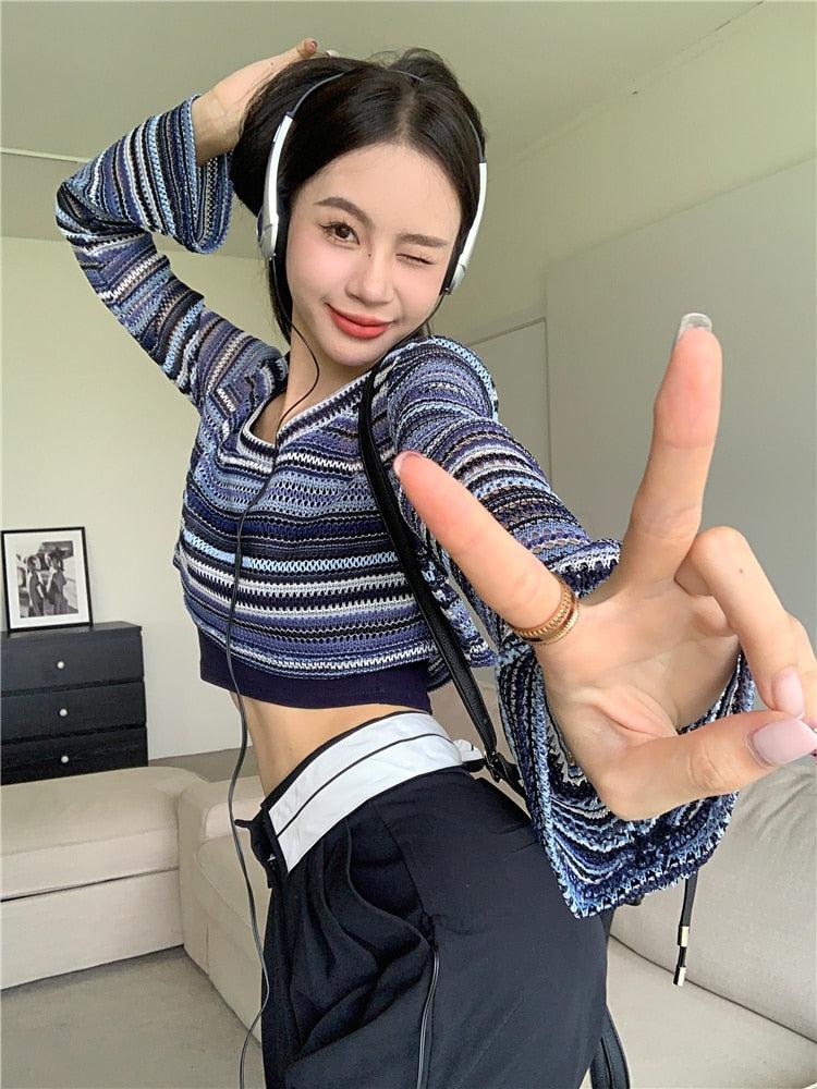 Stylish Work Outfits, Outfit Summer Ideas Striped Wide Neck Crop Sweater Stylish Work Outfits, Outfit Summer Ideas Striped Wide Neck Crop Sweater