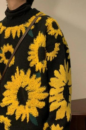 Stylish Work Outfits, Outfit Summer Ideas Sunflower Knitted Sweater