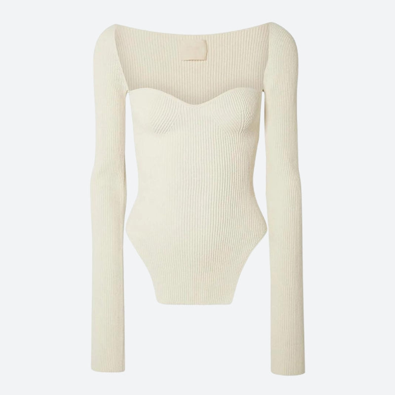 Stylish Work Outfits, Outfit Summer Ideas Sweetheart Neckline Knitted Top Stylish Work Outfits, Outfit Summer Ideas Sweetheart Neckline Knitted Top