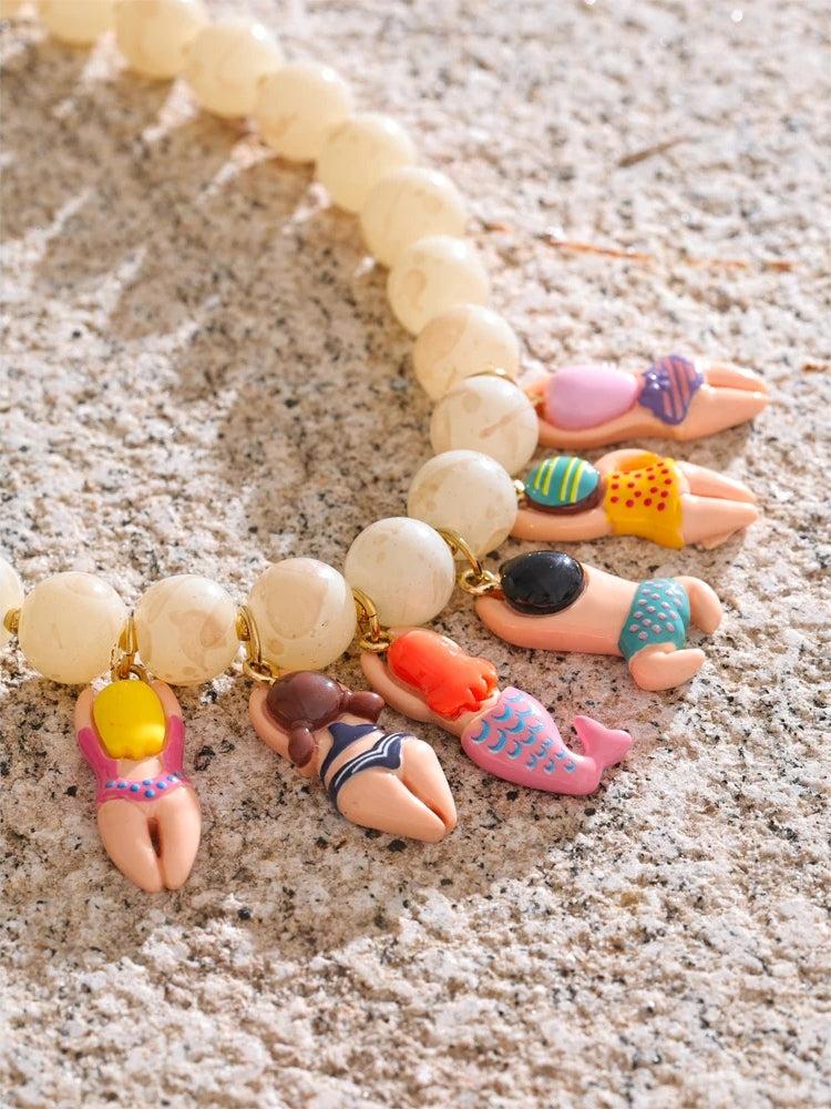 Stylish Work Outfits, Outfit Summer Ideas Swimsuit Figurines Necklace