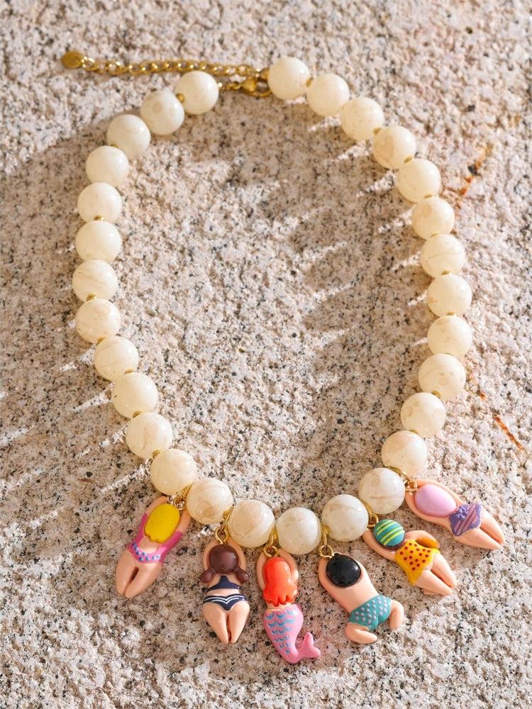 Stylish Work Outfits, Outfit Summer Ideas Swimsuit Figurines Necklace