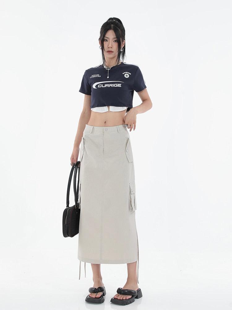 Stylish Work Outfits, Outfit Summer Ideas Tech Parachute Maxi Skirt Stylish Work Outfits, Outfit Summer Ideas Tech Parachute Maxi Skirt