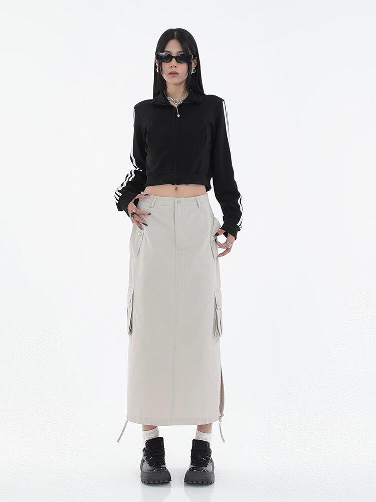 Stylish Work Outfits, Outfit Summer Ideas Tech Parachute Maxi Skirt Stylish Work Outfits, Outfit Summer Ideas Tech Parachute Maxi Skirt