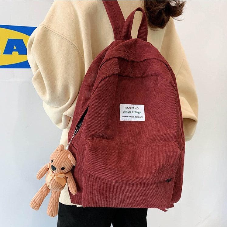 Stylish Work Outfits, Outfit Summer Ideas Teddy Bear Corduroy School Backpack