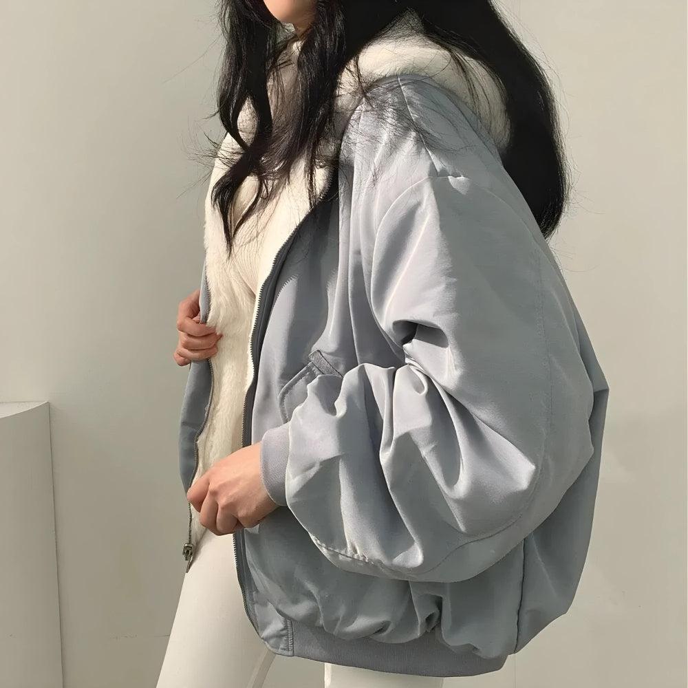 Stylish Work Outfits, Outfit Summer Ideas Teddy Reversible Hooded Jacket Stylish Work Outfits, Outfit Summer Ideas Teddy Reversible Hooded Jacket