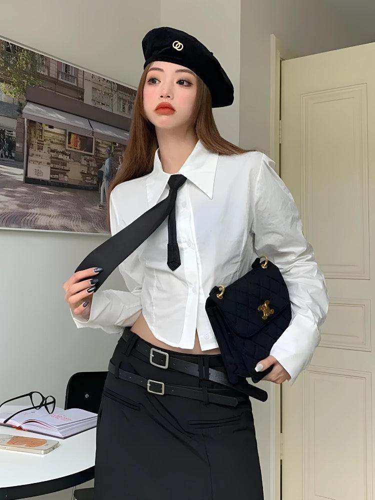 Stylish Work Outfits, Outfit Summer Ideas Tie Crop Shirt
