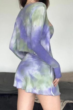 Stylish Work Outfits, Outfit Summer Ideas Tie Dye Bolero Mini Dress