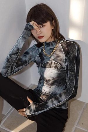 Stylish Work Outfits, Outfit Summer Ideas Tie Dye High Neck Top