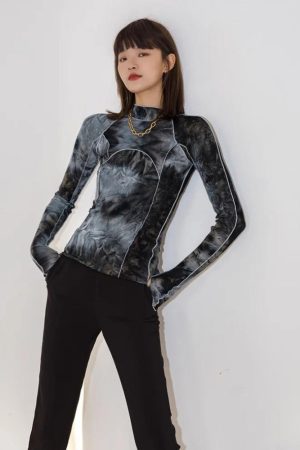 Stylish Work Outfits, Outfit Summer Ideas Tie Dye High Neck Top