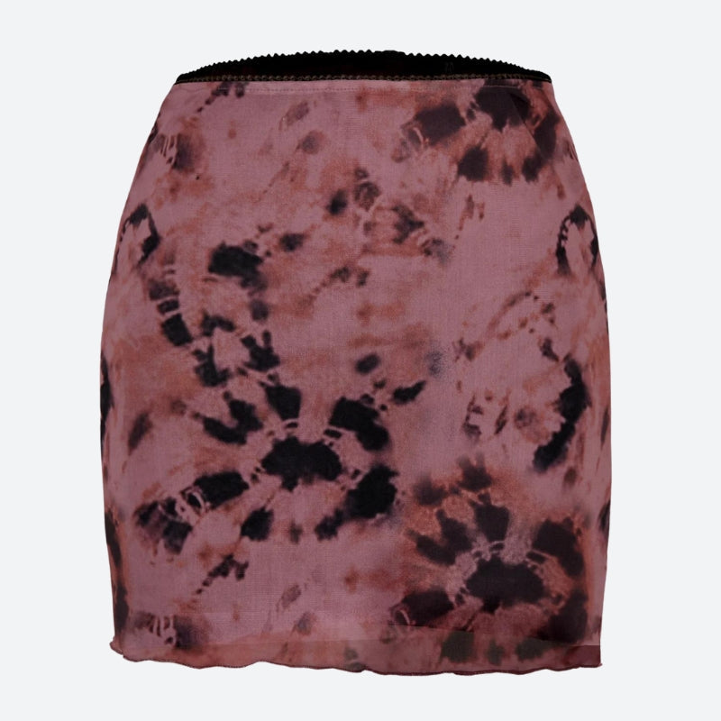 Stylish Work Outfits, Outfit Summer Ideas Tie Dye Mesh Mini Skirt Stylish Work Outfits, Outfit Summer Ideas Tie Dye Mesh Mini Skirt