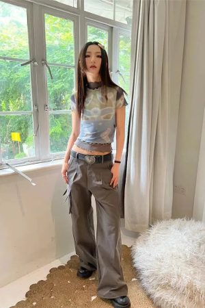 Stylish Work Outfits, Outfit Summer Ideas Tie Dye Mesh Top