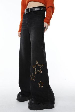 Stylish Work Outfits, Outfit Summer Ideas Tinsel Stars Wide Leg Jeans