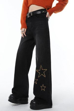 Stylish Work Outfits, Outfit Summer Ideas Tinsel Stars Wide Leg Jeans