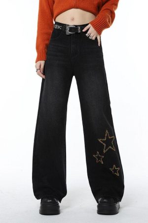 Stylish Work Outfits, Outfit Summer Ideas Tinsel Stars Wide Leg Jeans
