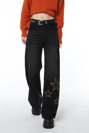 Stylish Work Outfits, Outfit Summer Ideas Tinsel Stars Wide Leg Jeans