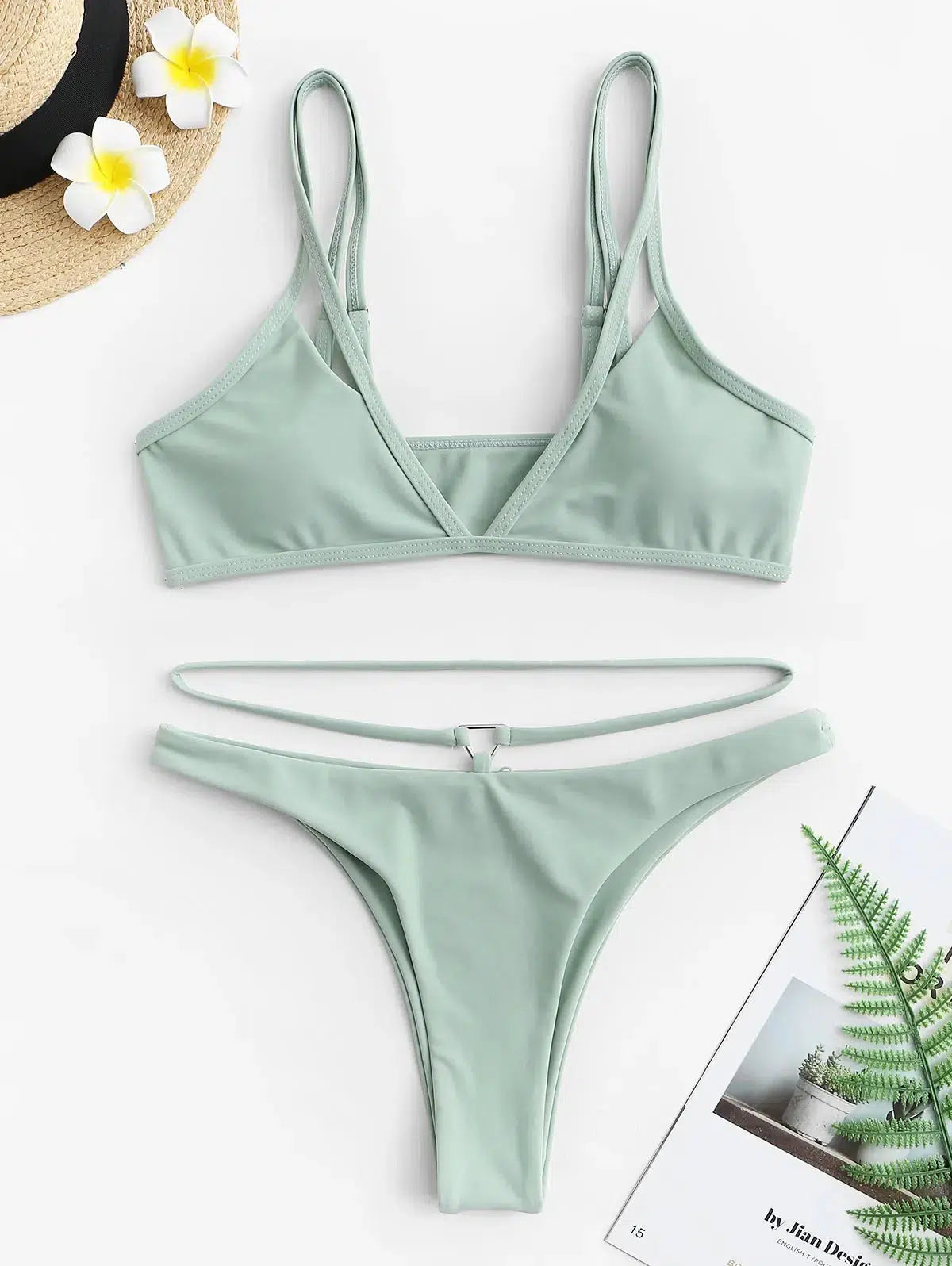 Stylish Work Outfits, Outfit Summer Ideas Triangle Cut Out Bikini Set