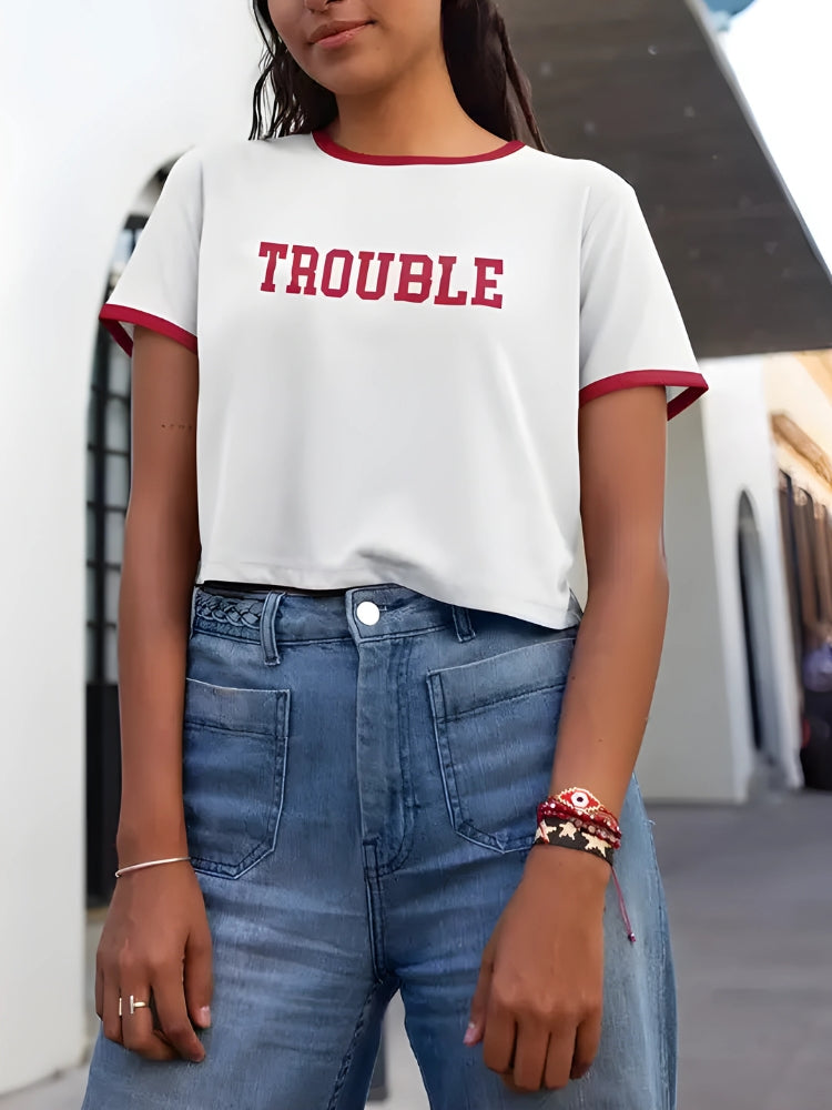 Stylish Work Outfits, Outfit Summer Ideas Trouble Ringer Tee Stylish Work Outfits, Outfit Summer Ideas Trouble Ringer Tee