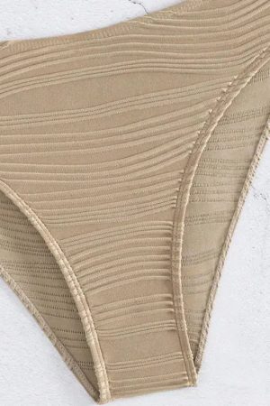 Stylish Work Outfits, Outfit Summer Ideas Twisted Bust Ruffled Straps Bikini Set