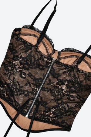 Stylish Work Outfits, Outfit Summer Ideas Two Piece Lace Corset Bolero Top