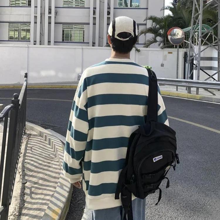 Stylish Work Outfits, Outfit Summer Ideas Unisex Embroidered Striped Sweatshirt Stylish Work Outfits, Outfit Summer Ideas Unisex Embroidered Striped Sweatshirt