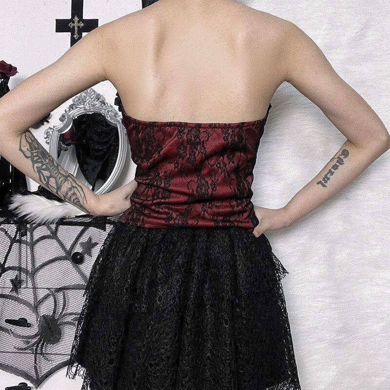 Stylish Work Outfits, Outfit Summer Ideas Victorian Goth Ribbon Detailed Corset Top Stylish Work Outfits, Outfit Summer Ideas Victorian Goth Ribbon Detailed Corset Top