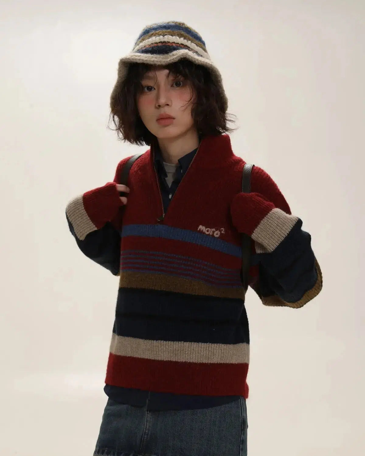 Stylish Work Outfits, Outfit Summer Ideas Vintage Aesthetic Knitted Zip Sweater Stylish Work Outfits, Outfit Summer Ideas Vintage Aesthetic Knitted Zip Sweater