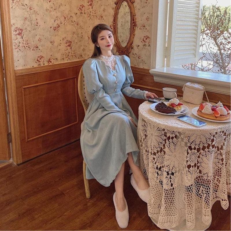 Stylish Work Outfits, Outfit Summer Ideas Vintage Balloon Sleeve Maxi Dress Stylish Work Outfits, Outfit Summer Ideas Vintage Balloon Sleeve Maxi Dress