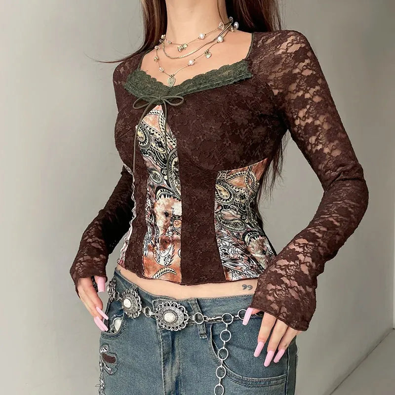 Stylish Work Outfits, Outfit Summer Ideas Vintage Bohemian Lace Top