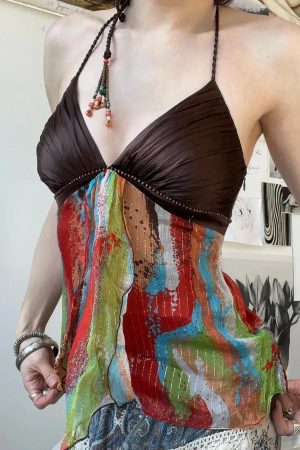Stylish Work Outfits, Outfit Summer Ideas Vintage Boho Halter Neck Top