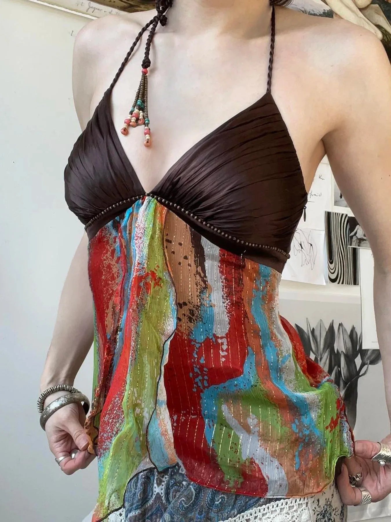 Stylish Work Outfits, Outfit Summer Ideas Vintage Boho Halter Neck Top Stylish Work Outfits, Outfit Summer Ideas Vintage Boho Halter Neck Top