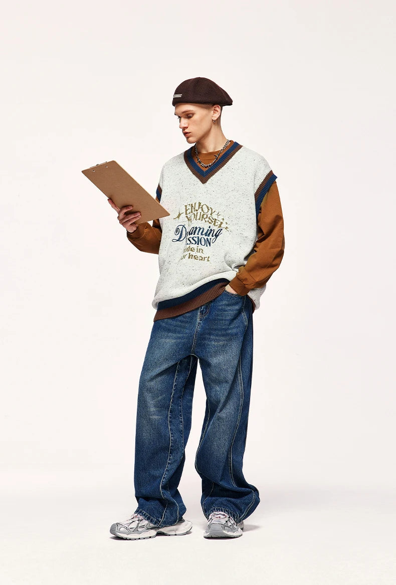 Stylish Work Outfits, Outfit Summer Ideas Vintage Enjoy Yourself Knitted Sweater Vest Stylish Work Outfits, Outfit Summer Ideas Vintage Enjoy Yourself Knitted Sweater Vest