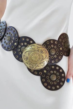 Stylish Work Outfits, Outfit Summer Ideas Vintage Ethnic Floral Buckle Belt