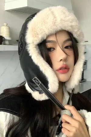 Stylish Work Outfits, Outfit Summer Ideas Vintage Faux Fur Aviator Hat