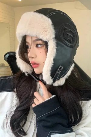 Stylish Work Outfits, Outfit Summer Ideas Vintage Faux Fur Aviator Hat