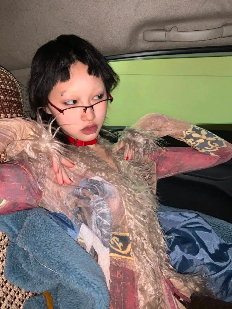 Stylish Work Outfits, Outfit Summer Ideas Vintage Faux Fur Tie Front Top Stylish Work Outfits, Outfit Summer Ideas Vintage Faux Fur Tie Front Top