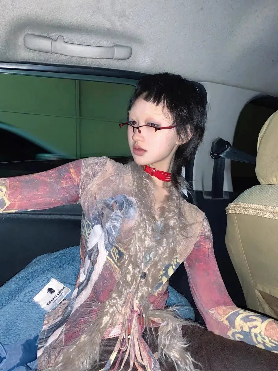 Stylish Work Outfits, Outfit Summer Ideas Vintage Faux Fur Tie Front Top Stylish Work Outfits, Outfit Summer Ideas Vintage Faux Fur Tie Front Top