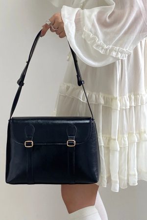 Stylish Work Outfits, Outfit Summer Ideas Vintage Faux Leather Messenger Bag