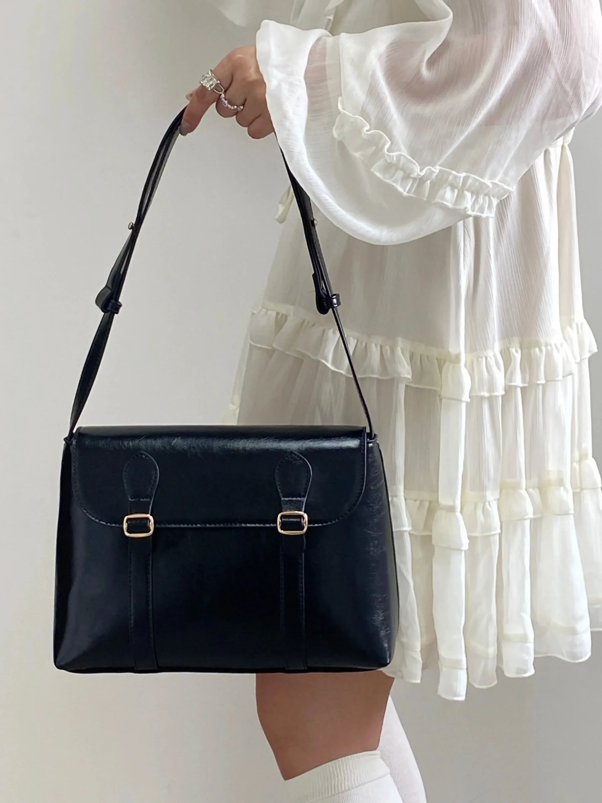 Stylish Work Outfits, Outfit Summer Ideas Vintage Faux Leather Messenger Bag Stylish Work Outfits, Outfit Summer Ideas Vintage Faux Leather Messenger Bag