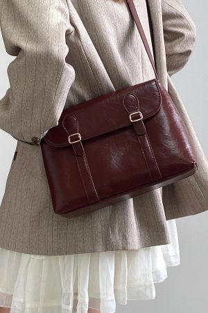 Stylish Work Outfits, Outfit Summer Ideas Vintage Faux Leather Messenger Bag