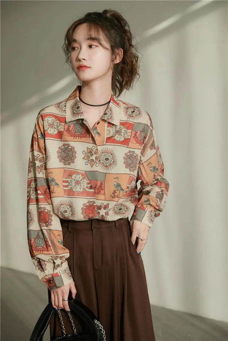 Stylish Work Outfits, Outfit Summer Ideas Vintage Figured Grandmacore Shirt