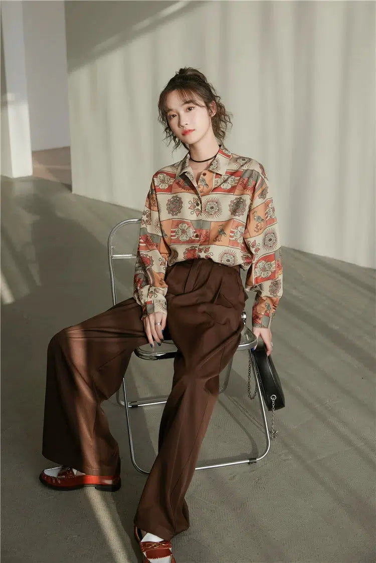 Stylish Work Outfits, Outfit Summer Ideas Vintage Figured Grandmacore Shirt Stylish Work Outfits, Outfit Summer Ideas Vintage Figured Grandmacore Shirt