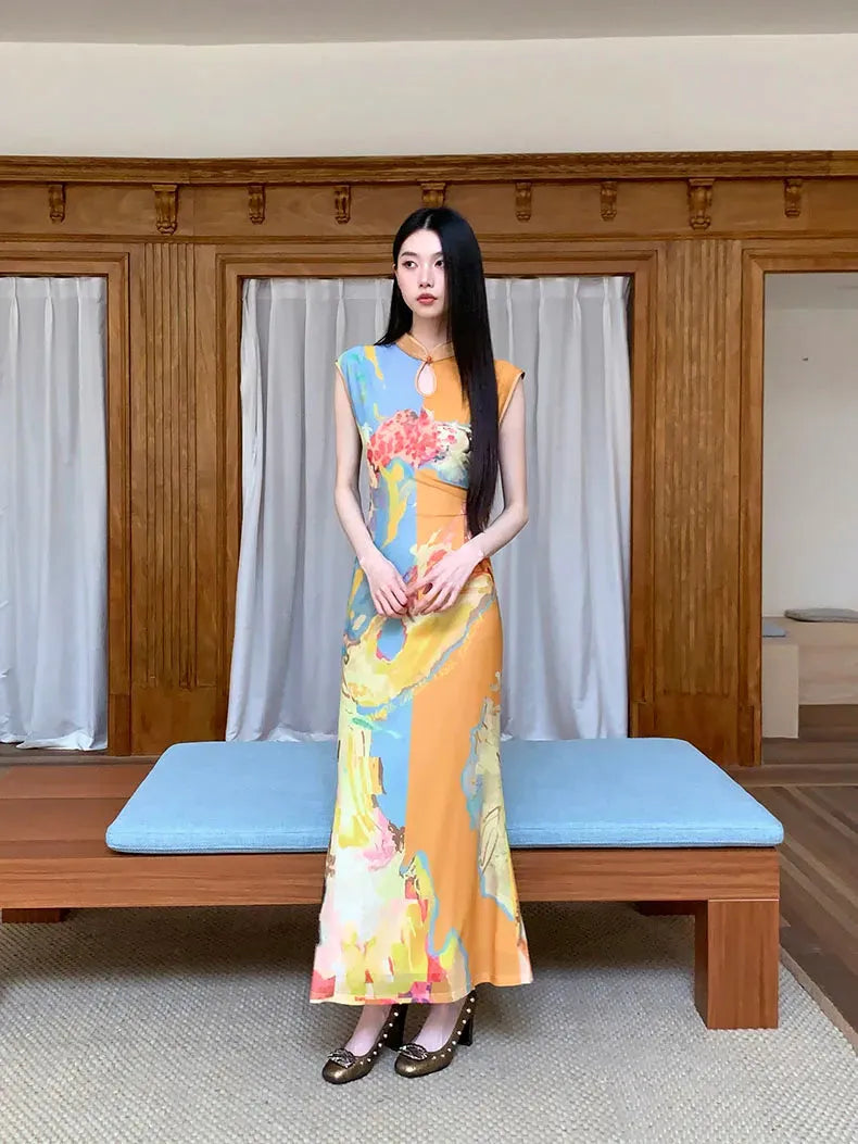 Stylish Work Outfits, Outfit Summer Ideas Vintage Floral Cut Out Maxi Dress Stylish Work Outfits, Outfit Summer Ideas Vintage Floral Cut Out Maxi Dress