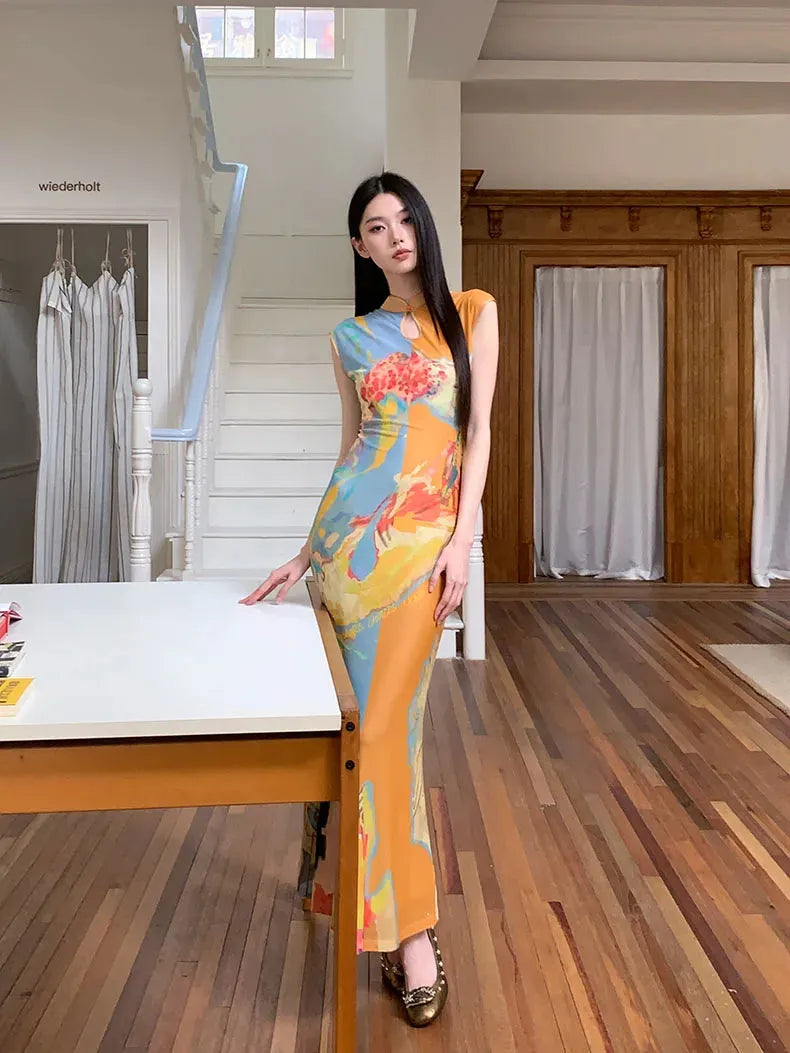Stylish Work Outfits, Outfit Summer Ideas Vintage Floral Cut Out Maxi Dress Stylish Work Outfits, Outfit Summer Ideas Vintage Floral Cut Out Maxi Dress