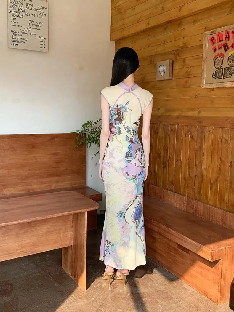 Stylish Work Outfits, Outfit Summer Ideas Vintage Floral Cut Out Maxi Dress Stylish Work Outfits, Outfit Summer Ideas Vintage Floral Cut Out Maxi Dress