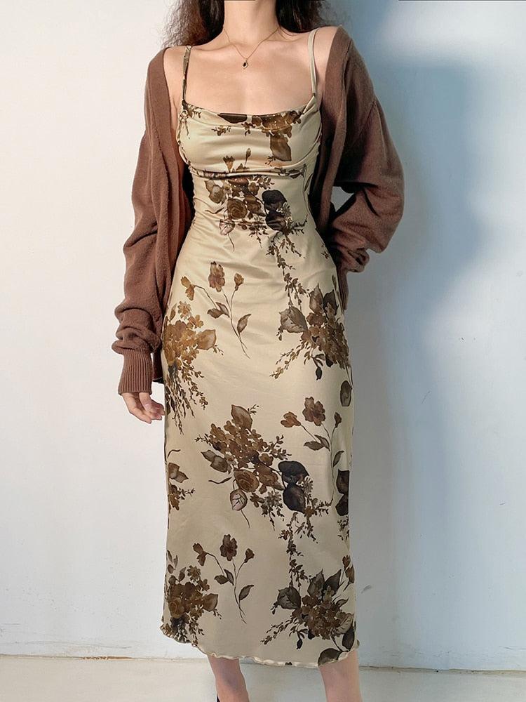 Stylish Work Outfits, Outfit Summer Ideas Vintage Floral Maxi Dress