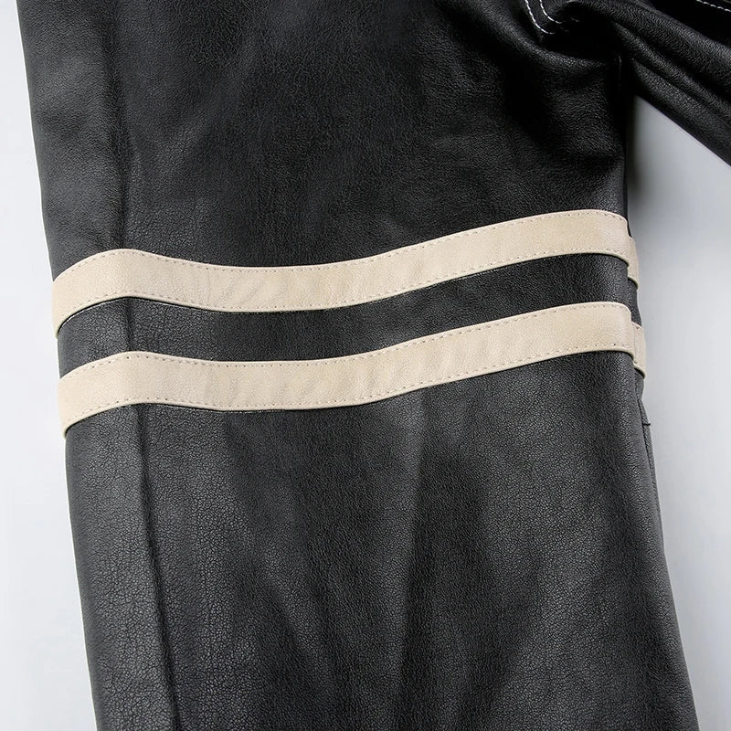 Stylish Work Outfits, Outfit Summer Ideas Vintage Grunge Biker Zip-Up Faux Leather Jacket Stylish Work Outfits, Outfit Summer Ideas Vintage Grunge Biker Zip-Up Faux Leather Jacket